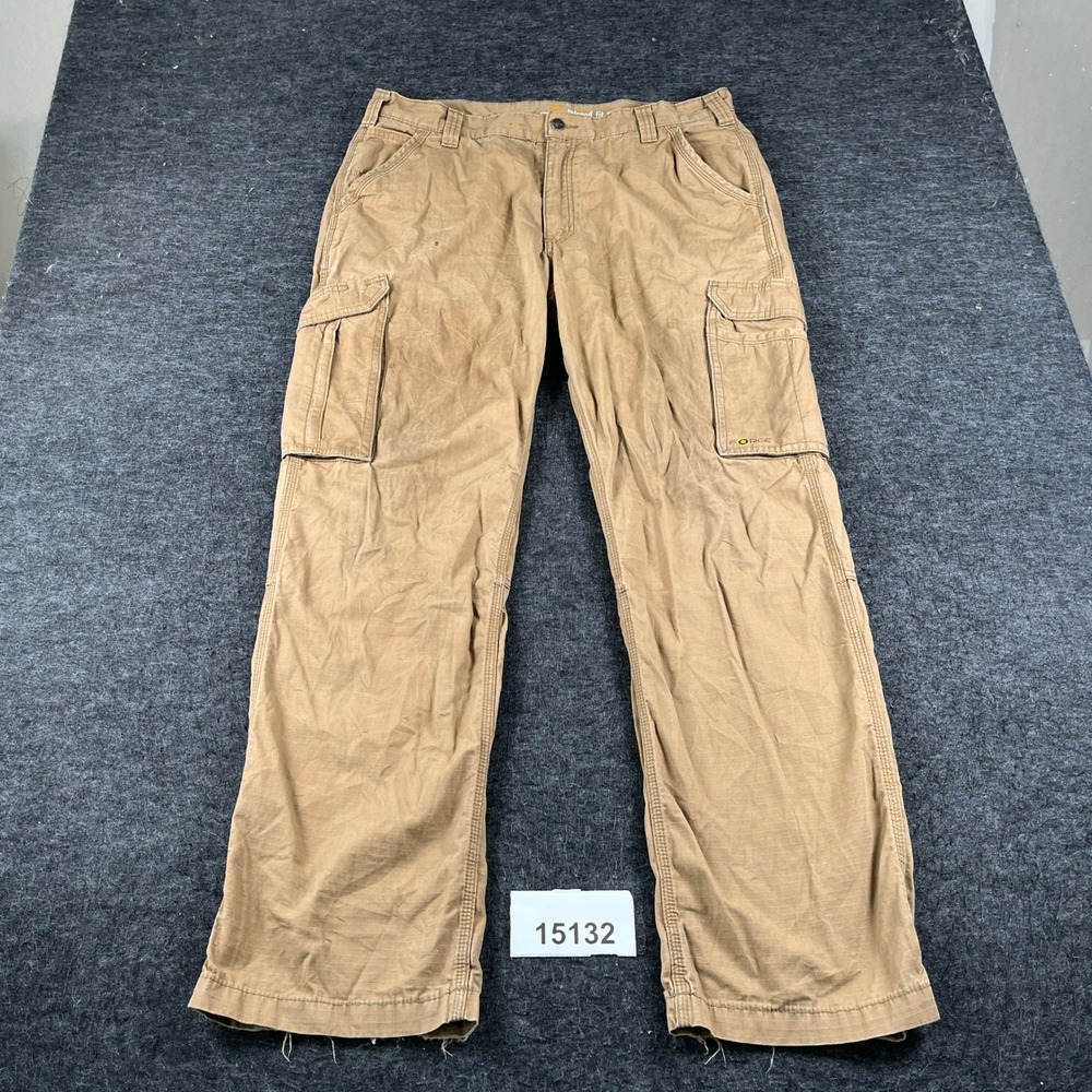 Carhartt Force Cargo Pants Men 38x34 Brown Cotton Relaxed Fit Utility Pockets